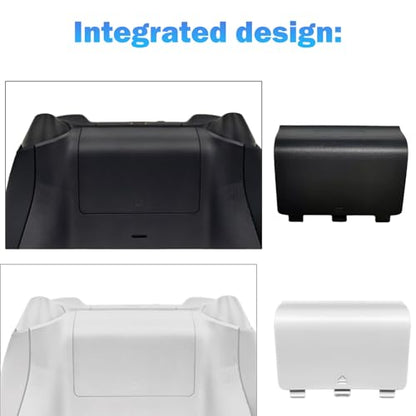 4 Pack One Controller Battery Cover for Xbox One, One S/One X Controller Battery Back Cover [NOT for Xbox Series X/S], Battery Back Shell Covers for Xbox One, One S, One X Controller(White/Black) - color: Black&White