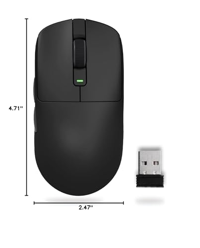 RK ROYAL KLUDGE RK M30 Wireless Gaming Mouse, 24000 DPI, 43g Ultra-Lightweight, PAW3311 Sensor, 2.4G/Bluetooth/USB-C Rechargeable Wireless Mouse with 5 Programmable Buttons for PC/Mac, Black Grey - color: black grey