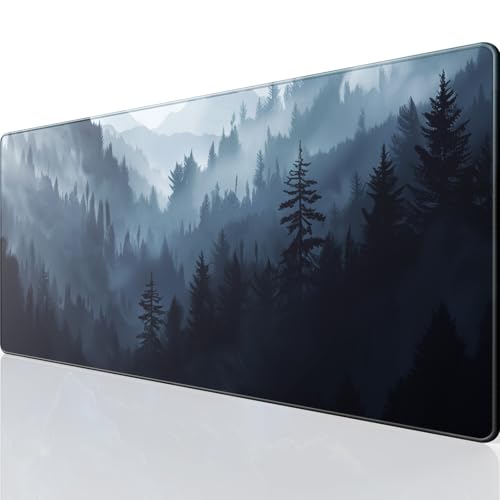 KTRIO Large Gaming Mouse Pad, Desk Mat, 31.5 x 11.8 in, Cloud Forest, XL | Smooth Micro-Weave Surface, Artistic Pattern Design, Non-Slip Rubber Base, Durable Stitched Edges, Office & Home Use - color: Cloud Forest, size: 31.5l X 11.8w Inches