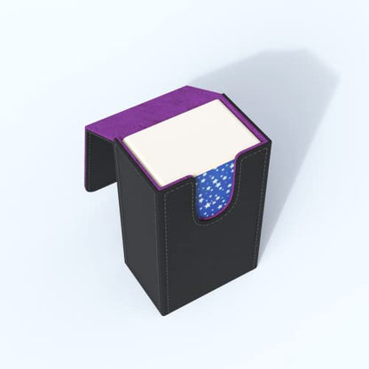 Black Tarot Card Holder with Purple Interior; Fold Top Box Case Magnetic Lid Closure; Fits Rider Waite Deck; Measures Standard Size 5.39 x 3.38 2 In (137*86*51mm) (Purple) (TRC01) - color: Purple
