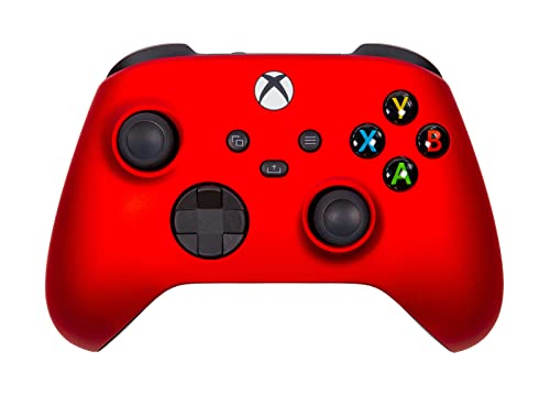 Xbox One Series X S Custom Soft Touch Controller - Soft Touch Feel, Added Grip, Metallic Red Color - Compatible with Xbox One, Series X, Series S - color: RED XS