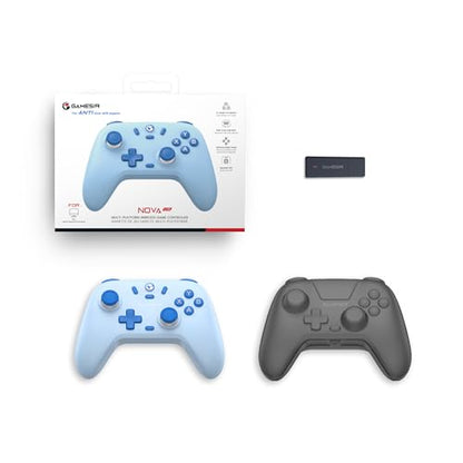 GameSir Nova Lite Wireless Controller – 2.4G & Bluetooth Gamepad for Windows PC, iPhone, Android, Switch & Steam Deck – Hall Effect Triggers, Turbo Function, Blue (Renewed) - color: Sky Blue