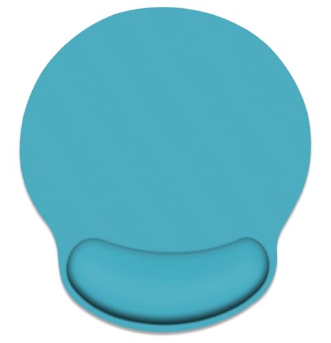 Britimes Turquoise Mouse Pad Ergonomic Mouse Pad with Wrist Support Non-Slip Rubber Base Mousepad for Home Office Gaming Working Computers Laptop Easy Typing & Relief - color: Turquoise
