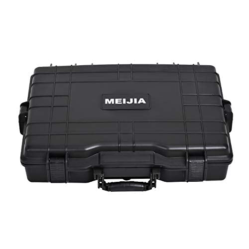 MEIJIA Waterproof Hard Camera Case,Hard Laptop Case,Hard Case with Customized Fit Foam Included, Elegant Black,Fit for computers,camera,lens(Black, 21.62"X17.25"X4.87") - size: 21.62"X17.25"X4.87"