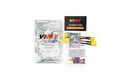 VIFLY ShortSaver V2 Smart Smoke Stopper Electronic Fuse to Detect and Prevent Short-Circuit and Overload, Power Switch for Receiver Binding XT30 XT60 Available
