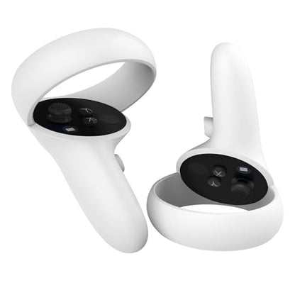 1 Pair New OEM Battery Cover for Oculus Quest 2 Left Right Controller, Replacement Part Charging Case Cover for Meta Quest 2 Controllers with Thumb Grips Caps