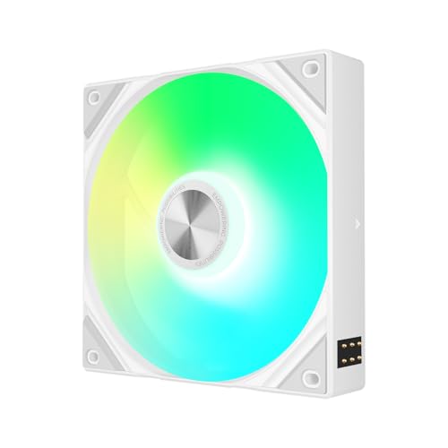 Tryx 120mm Case Fan 1pc Computer ARGB PC Quiet Fan Cooler, Upgraded Pogo-Pin Connection with Magnetic Cable，ARGB Gen2 LEDs，New Version ROTA SL，White - color: Single White, size: Regular Fan