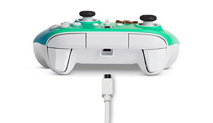 PowerA Enhanced Wired Controller for Xbox Series X|S - Seafoam Fade, gamepad, wired video game controller, gaming controller, Xbox Series X|S, Officially Licensed for Xbox - color: Seafoam Fade