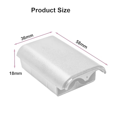 2 Pack Battery Cover Case for Xbox 360 Wireless Controller,Replacement Battery Pack Shell Compatible with Xbox 360 - White - color: 2pcs-White