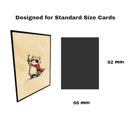 Trading Card Sleeves – 100 Count – Smooth Matte Art Back & Clear Front (66 x 92 mm) – Fits Standard Cards, MTG, Sports & Collector Decks - Little Red Bandit