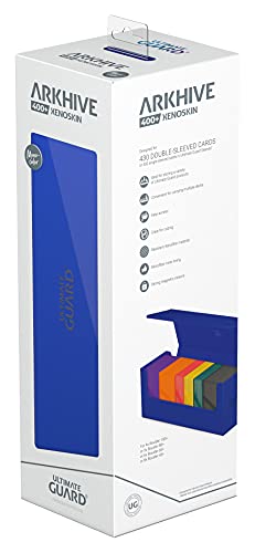 Ultimate Guard Arkhive 400+, Deck Case for 400 Double-Sleeved TCG Cards, Blue, Compatible with Boulders, Magnetic Closure & Microfiber Inner Lining - color: Blue, size: 400+