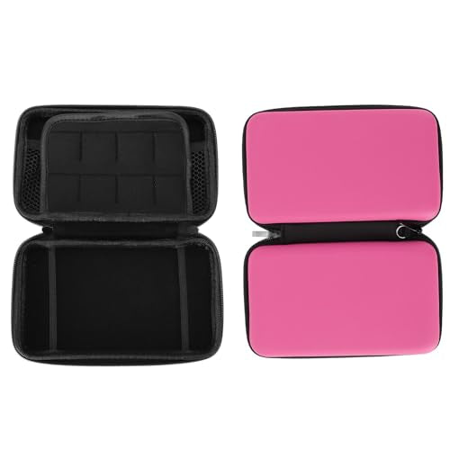 Hard Shell Carrying Case for New 3DS XL/2DS XL - Travel Protective Storage with 8 Game Cartridge Slots & Water Proof PU Exterior (Pink) - color: Pink