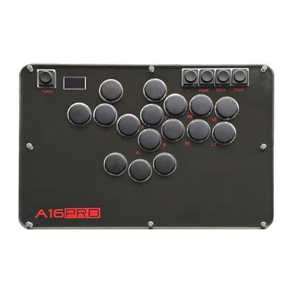 A16 PRO Arcade Stick 16Keys All-Button Gamerfinger with Turbo Functions & Custom RGB,Arcade Controller Street Fight for PC/Ps3/Ps4/Switch/Steam Game Keyboard-Supports Hot Swap & SOCD