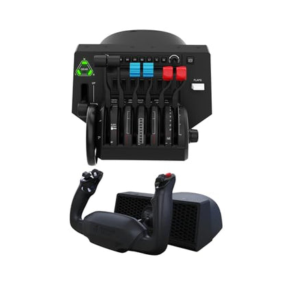 Honeycomb Alpha Flight Controls Lite and Bravo Throttle Quadrant (2 Items) | Alpha Lite 180 Degree Yoke, Bravo Lite 4 Interchangeable Levers, Trim Wheel, LED Gear Indicator, USB-C, Pc and Mac