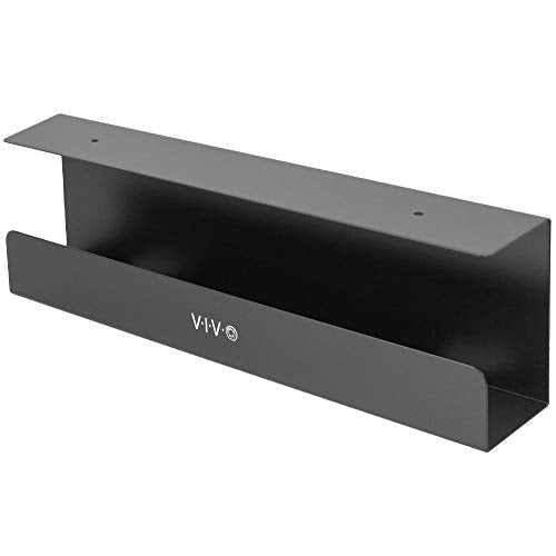 VIVO Under Desk 17 inch Cable Management Tray, Power Strip Holder, Cord Organizer, Wire Tamer for Office and Home, Black, DESK-AC06-1C | Low Profile Power Strip Holder, Cord Organizer, Wire Tamer Steel Cable Rack for Office and Home, Holds 11 lbs - color: