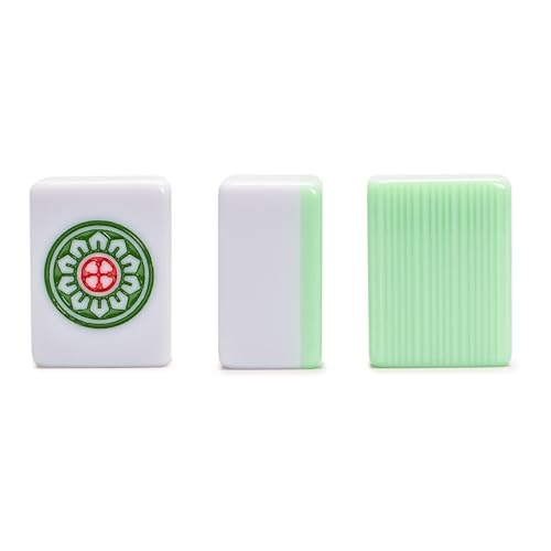 YMI Chinese Mahjong Set, “Celadon Willow” - 146 Tiles | 146 medium tiles, dice, and wind indicator in a compact celadon green vinyl case. Built for traditional Chinese-style play. - color: Celadon Green