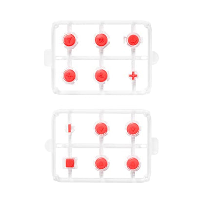 eXtremeRate Replacement Two-Tone Jelly Buttons for JoyCon, Red & Clear with Symbols Custom Controller ABXY Direction Home Capture + - Keys, DIY Action Face Buttons for Nintendo Switch & Switch OLED - color: Red & Clear