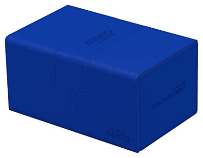 Ultimate Guard Twin Flip'n'Tray 160+, Deck Case for 160 Double-Sleeved TCG Cards + Dice Tray, Blue, Independent Magnetic Closure & Microfiber Inner Lining - color: Blue, size: 160+
