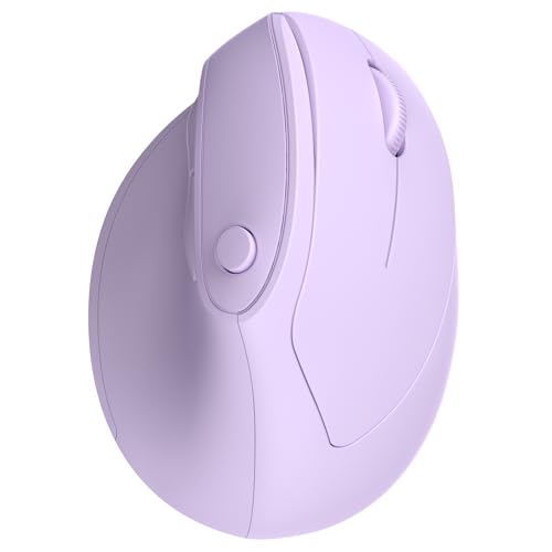 Ergonomic Mouse, USB+Bluetooth Dual Connection, Wireless Vertical Mouse for Reducing Wrist Pain, 1000/1600/2400 DPI, Ergo Mouse with Quiet Click for Windows Mac OS PC Computer Laptop, Purple - color: Purple