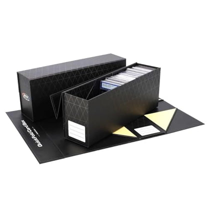 BCW QuickFold Card Boxes for Graded Cards - Black | Magnetic Closure Card Storage Box | Holds 50 Slabs for Graded Cards Each | Compatible with PSA, BGS, SGC | Easy to Assemble (3 Pack)