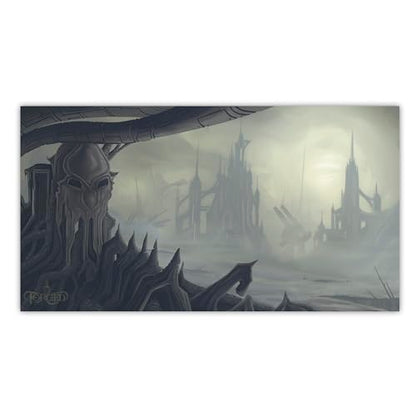 Forged Dice Co. Dice Tray 14" - Reversible Dice Rolling Mat - Compatible with Board Games and Tabletop RPGs Like Dungeons and Dragons Pathfinder Roleplaying Games - The Outlands - color: Black Tray W/ the Outlands Mat