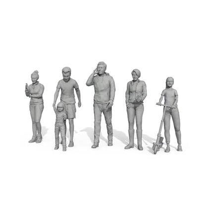 MRY-SFW Yao's Studio LYT48110 1/48 Miniature Factory Building Military Car Railroad Track Accessory Props Diorama Scenery Miniature Character Model Multi Pose Figures5pcs