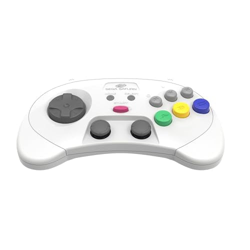 Retro-Bit SEGA Saturn® PRO - 2.4GHz Wireless Pro Controller for Sega Saturn, Sega Genesis Mini, Switch, PC, Mac - Includes 2 Receivers - White - color: White