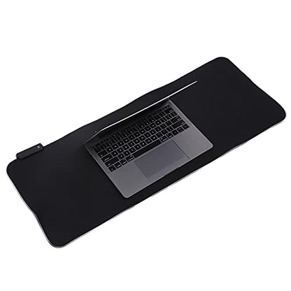 RGB Light Mouse Pad with USB Interface, Rubber Thicken Gaming Mousepad, 3 Lighting Modes LED Mat for PC Laptop, Non - Slip Base with 1.8m Charging Cable