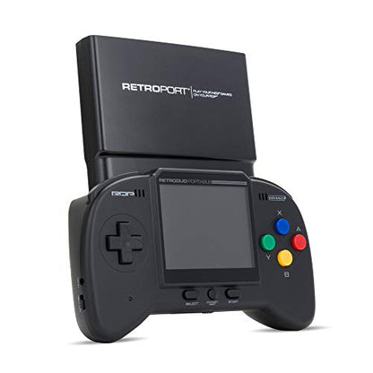 Retro-Bit RDP 2 in 1 Portable Handheld Console System - for NES and SNES Games - Black