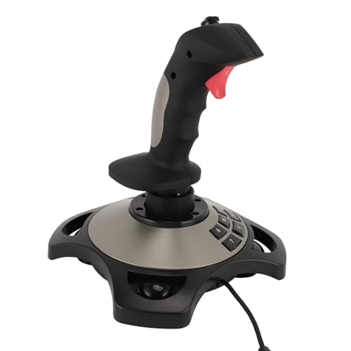 Wired PC Flight Joystick, Vibration Flight Stick for Flight Simulator, Throttle Control Joystick for Computer, Laptop