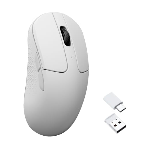 Keychron M3 Mini Wireless Optical Mouse, Bluetooth 5.2/2.4 GHz/Wired Gaming Mouse, Programmable PixArt 3311 Sensor with up to 12,000 DPI/ 300 IPS, Lightweight Ergonomic for Windows Mac Linux - White - color: White, style: PixArt 3311 (1K Polling Rate)