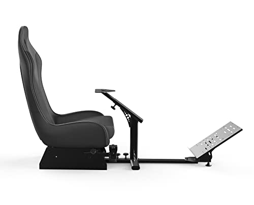 Sim Racing Cockpit with Seat | Compatible with G29 G920 G923 T248X T248 T300RS TX F458 T500RS| Easy to Install Racing Wheel Stand for PS5, Xbox, PC Gaming (Black/Grey) - color: Black/Grey