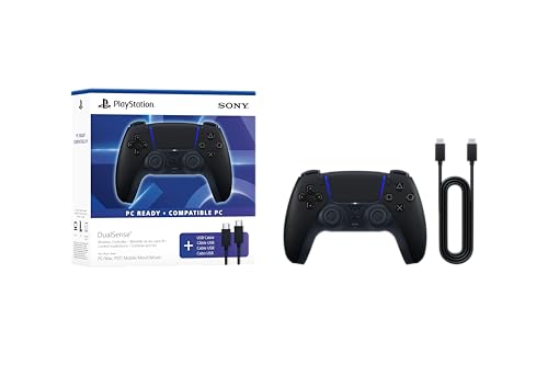 PlayStation DualSense® Wireless Controller – Midnight Black + USB Cable for PC