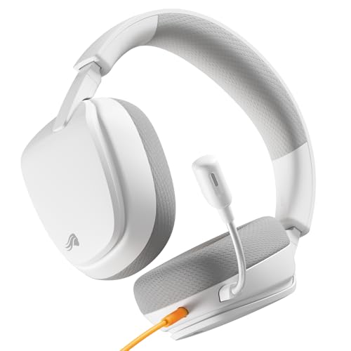 GLORIOUS GHS Eternal - Stereo Gaming Headset for PC, PS5, PS4, Xbox, Switch - Custom Tuned Angled Drivers, Adjustable Crystal Clear Detachable Mic, 3.5mm - Durable, All Day/Night Comfort - White - color: White
