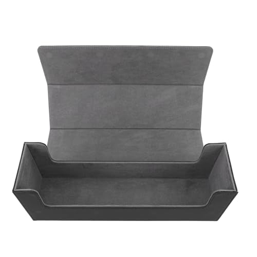 Ymiko Large Capacity Card Storage Box with Magnetic Closure PU Leather Deck Box for 400+ Trading Cards Compact - color: Black