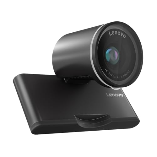 Lenovo 4K Pro Webcam, AI Noise Cancellation and Enhanced Image Quality, 4K Resolution, 4X Digital Zoom, Physical Privacy Shutter, Auto Light Adjustment, Directional Microphone, Teams Certified, Black - style: 4K