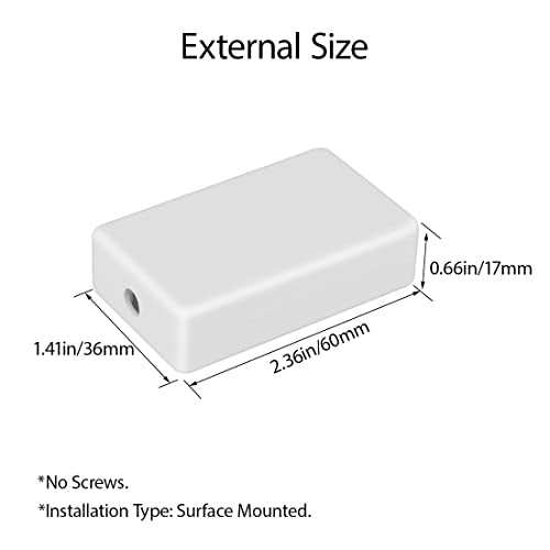 LeMotech Project Box 5 Pieces ABS Plastic Electrical Project Case Small Junction Box for Electronics White 2.36 x 1.42 x 0.67 inch (60 x 36 x 17 mm) - color: 5 pieces, size: 2.36"x 1.42"x 0.67"