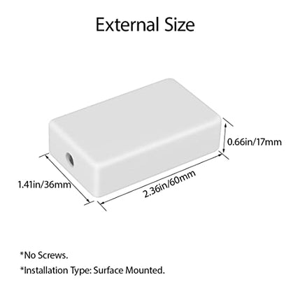 LeMotech Project Box 5 Pieces ABS Plastic Electrical Project Case Small Junction Box for Electronics White 2.36 x 1.42 x 0.67 inch (60 x 36 x 17 mm) - color: 5 pieces, size: 2.36"x 1.42"x 0.67"