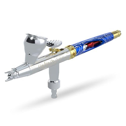 Harder & Steenbeck Giraldez Infinity CRplus MkII Airbrush, 0.25mm | Titanium UberDetail Nozzle with Acupressure & Clog Control, Dual Action Gravity Feed, Detail & 2ml Cup for Precision Work