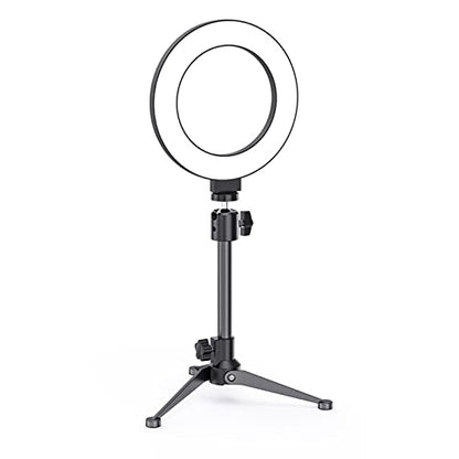 6" LED Selfie Ring Light with Tripod Stand, Video Conference Lighting Kits for Webcam Lighting/Zoom Lighting/Self Broadcasting/Live Streaming