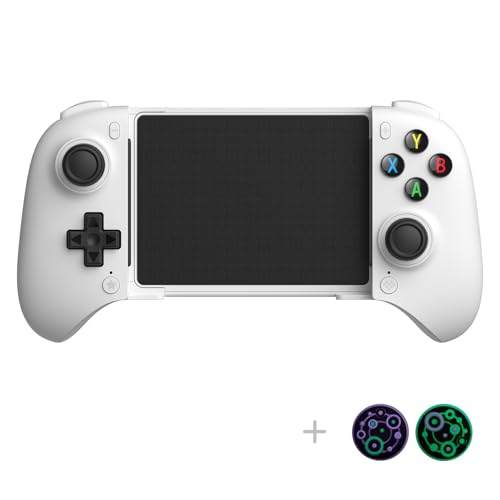 8Bitdo Ultimate Mobile Gaming Bluetooth Controller for Android Devices with Hall Effect Joysticks and Hall Triggers, Back Buttons, Mapping and Turbo Function (White)