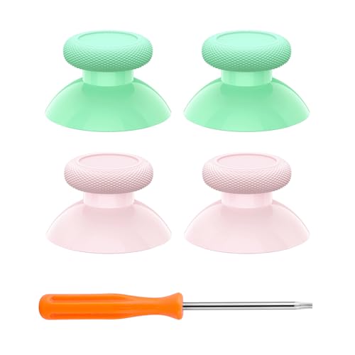 eXtremeRate Replacement Controller Joystick for Xbox One - 4 PCS Mint Green & Cherry Blossoms Pink Analog Thumb Sticks for Xbox Series X/S, Xbox One S/X, Elite Controller with Repair Kit Screwdriver - color: Mint Green & Cherry Blossoms