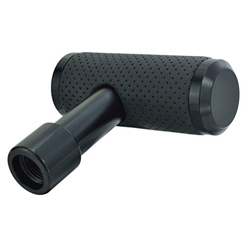 T Handle Shifter Car Knob, Joystick Style Alloy Cover with Leather Gear Stick Lever Shift Fit Most Automatic Manual Transmissions, Black - color: Black