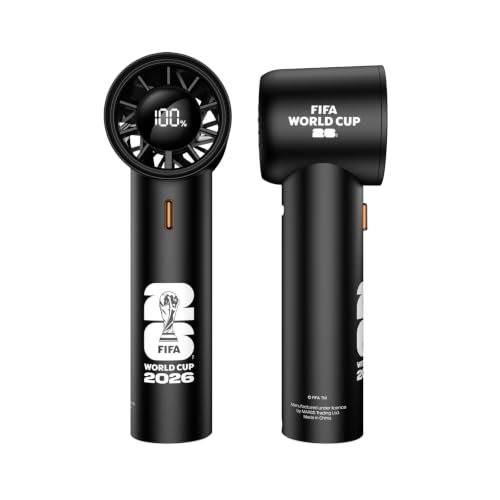 2026 FIFA World Cup Portable Handheld Fan, 5-Speed Turbo Cooling Mini Fan, USB-C Rechargeable Personal Fan with LED Display, Pocket Size Handheld Fan for Stadium Game Day, Travel & Outdoor Gifts - color: Black