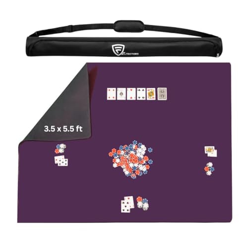 Board Game Mat for 42 x 66 in Tables, Mahjong Mat with Carrying Bag, Neoprene Playmat, Table Cover for Board Games, Tile, Poker, RPG and Dominoes (Burgundy, 42 x 66 Inches) - color: Burgundy, size: Rectangle 42 x 66 inches