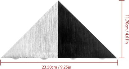 Triangle LED Wall Light | 5W Up Down Wall Sconce Silver & Black Finish | Aluminum Metal Art Decor Wll Lamp for Living Room Gaming Room Theater Hotel Party | Hardwired RGB Spotlights
