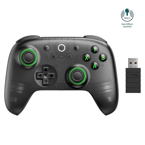AKNES 8BitDo Ultimate 2C Wireless 2.4G Controller for Windows PC & Android | Gamepad with Hall Effect Joysticks and Hall Triggers, 1000Hz Polling Rate, Remappable L4/R4 Bumpers (Transparent Black) - color: Transparent Black