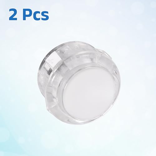 Nexarelle 2 Pcs Arcade LED Lights Push Button (30mm) - 5A 12/24V LED Illuminated Game Push Button for Arcade Machine/Fighting Stick/Video Gaming Controller, White - color: White