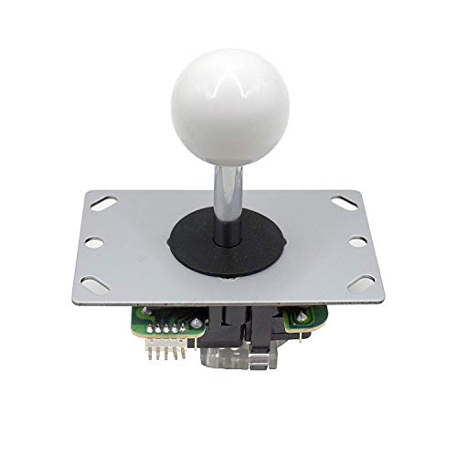 White Ball Top Handle 5 Pin Micro Switches 4 & 8 Way Adjustable Arcade Joystick Replacement Cable Parts for Mame Jamma Arcade USB Encoder PC Game Cabinet DIY Joystick and Button Kit…