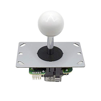 White Ball Top Handle 5 Pin Micro Switches 4 & 8 Way Adjustable Arcade Joystick Replacement Cable Parts for Mame Jamma Arcade USB Encoder PC Game Cabinet DIY Joystick and Button Kit…